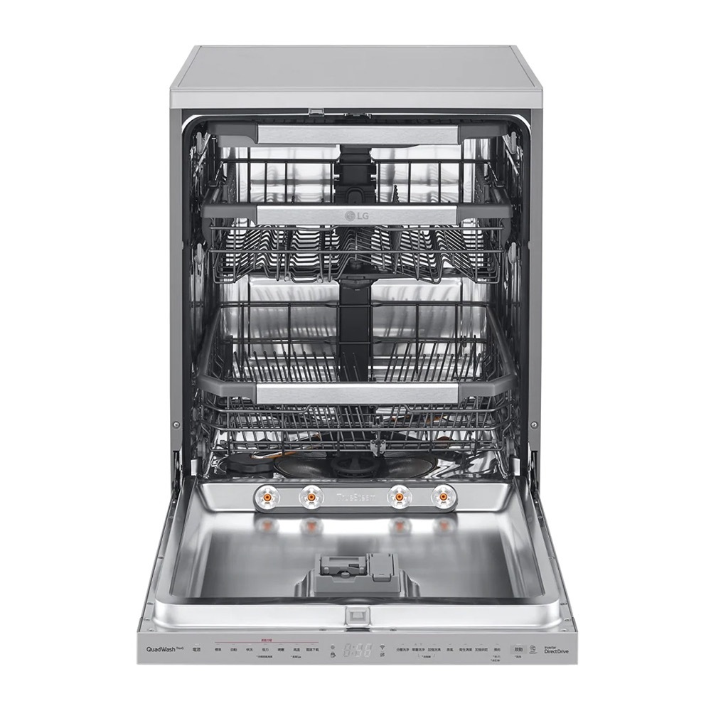 【LG】自動開門｜14人份｜ QuadWash™ Steam四方洗蒸氣洗碗機｜消光銀｜DFB335HS