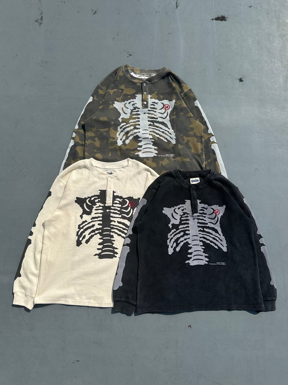 2025AW 9090 Bone Henry Neck Thermal L/S Tee 亨利領 骨頭 長T 現貨 NN2080