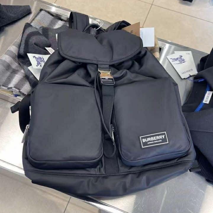 Burberry nylon large rucksack black