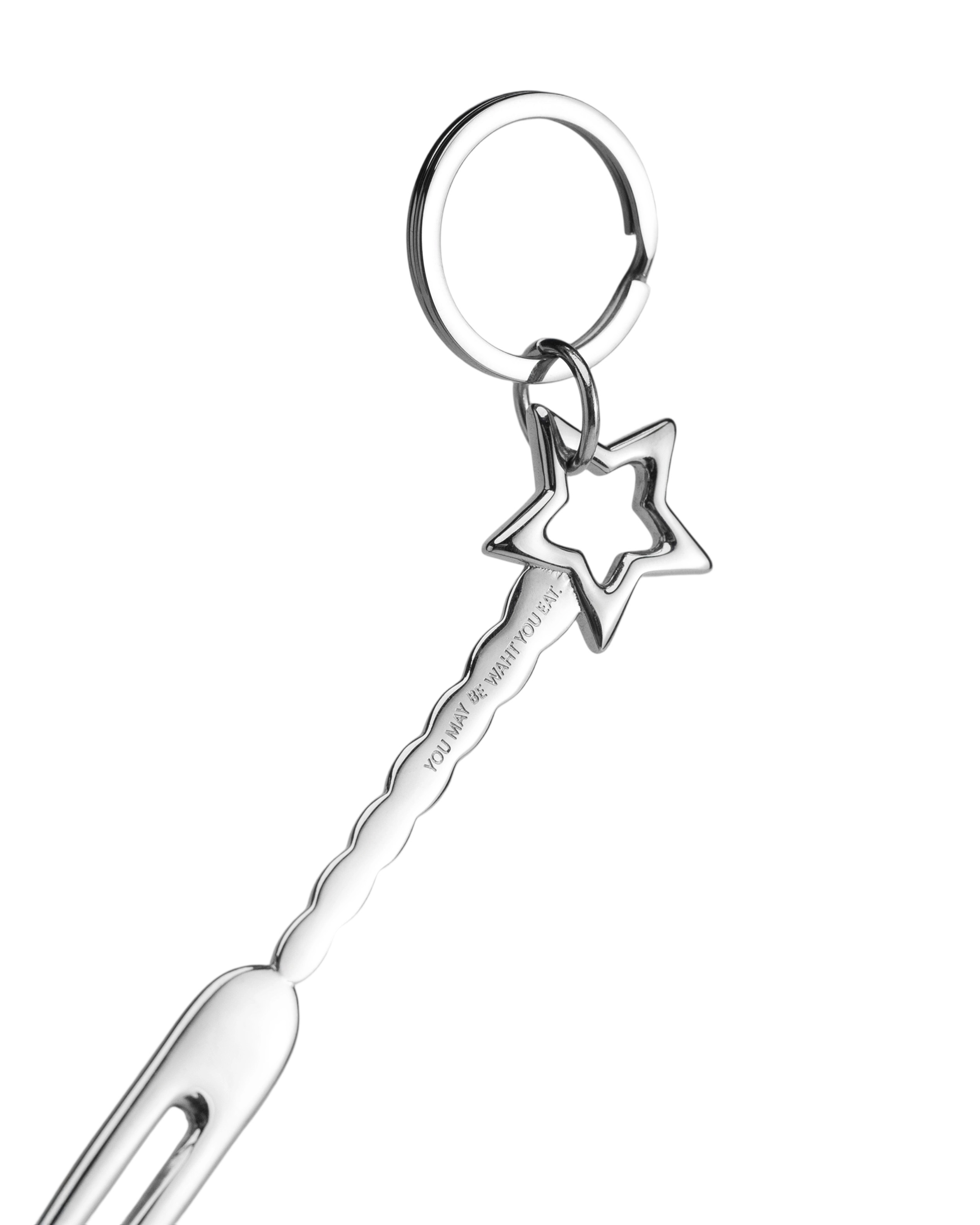 RECOVERY X FU CAKE STAR FORK 鑰匙圈（銀色）