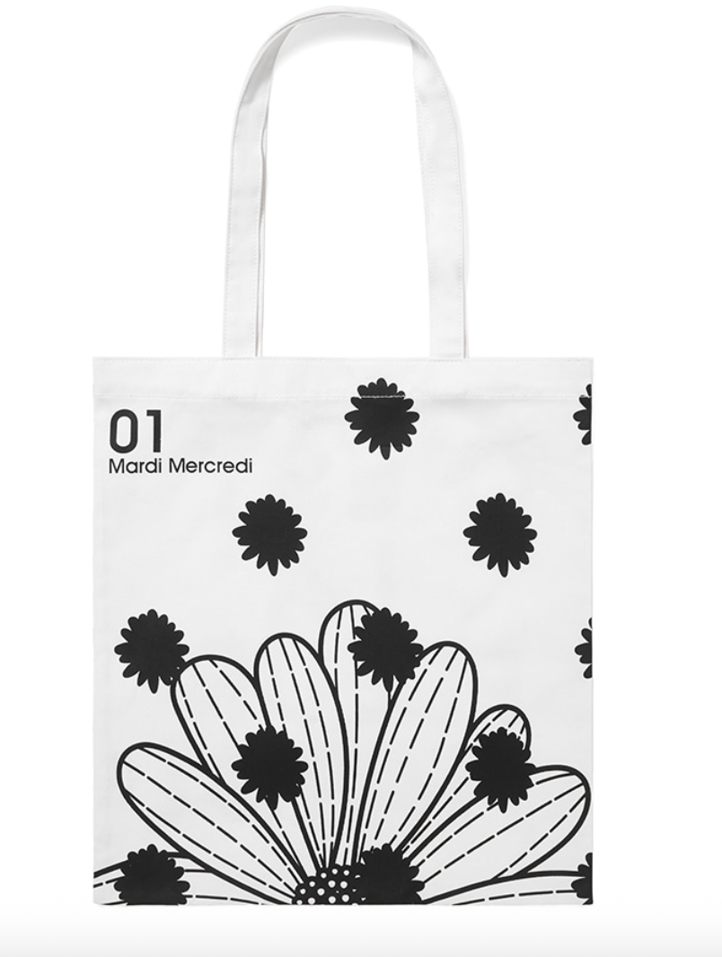 現貨清貨  Mardi Mercredi 波點花朵印花帆布袋（K9 LC147）【清貨貨品不設退換】
