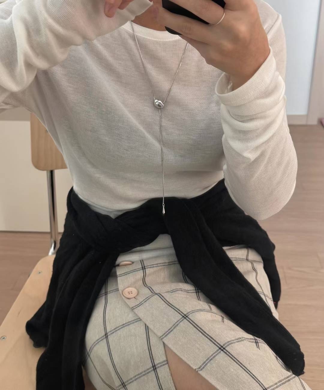 #228YY021 聰明豆水滴 可調節長頸鏈