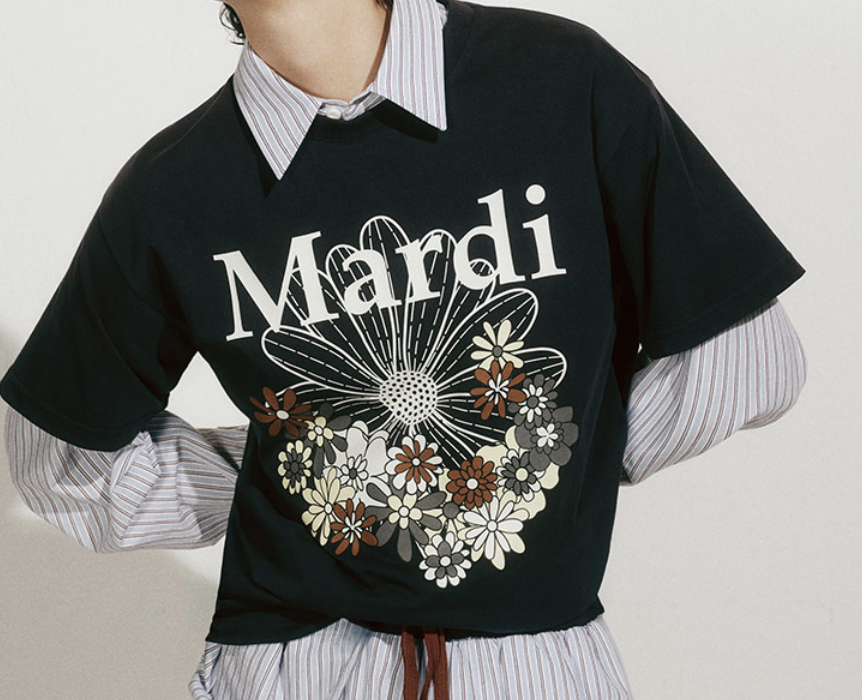 Mardi Mercredi 花朵印花時尚百搭T-Shirts (K9 LC150)