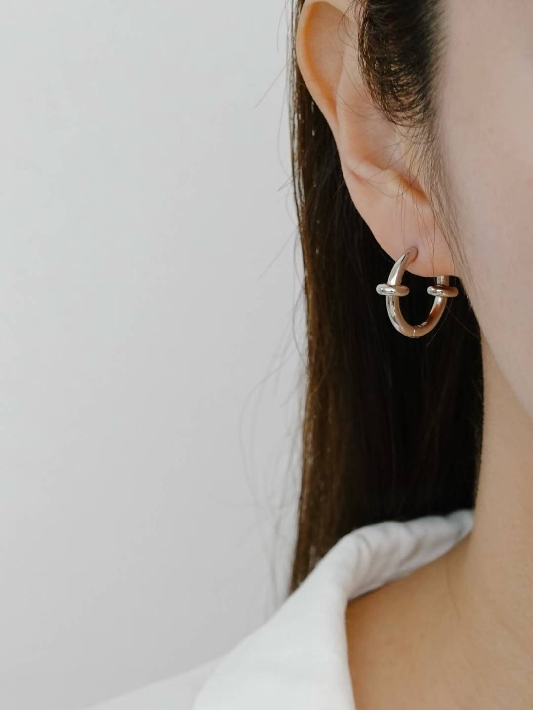 #228YY023 極簡 2個圈圈圓型耳環