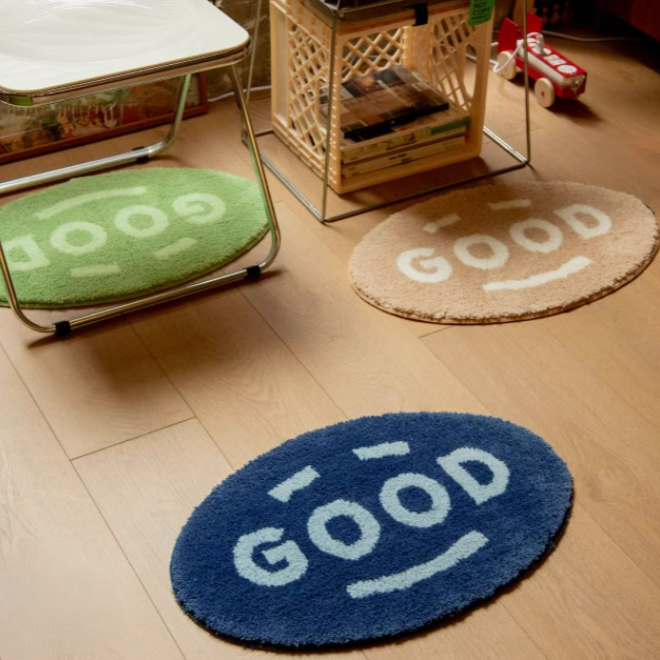 《6243》橢圓GOOD表情植絨地墊