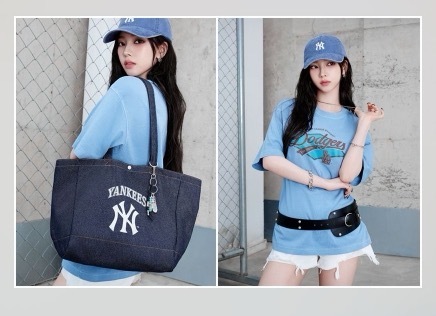 【Luxury】MLB x Karina 卡寶同款 托特包 L.SKY BLUE 淺天空藍   INDIGO 靛藍 大容量通勤包