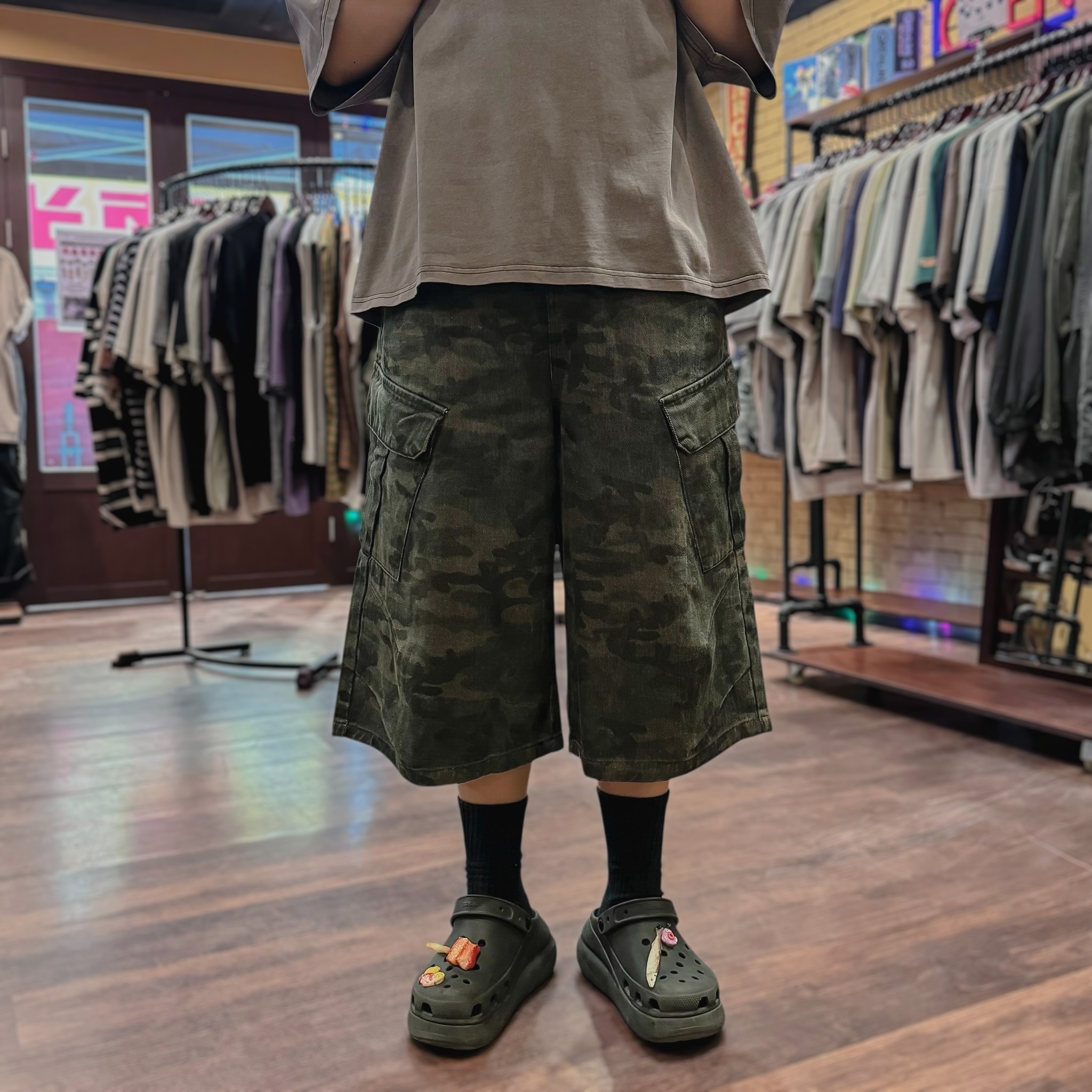 戰術迷彩工裝七分褲