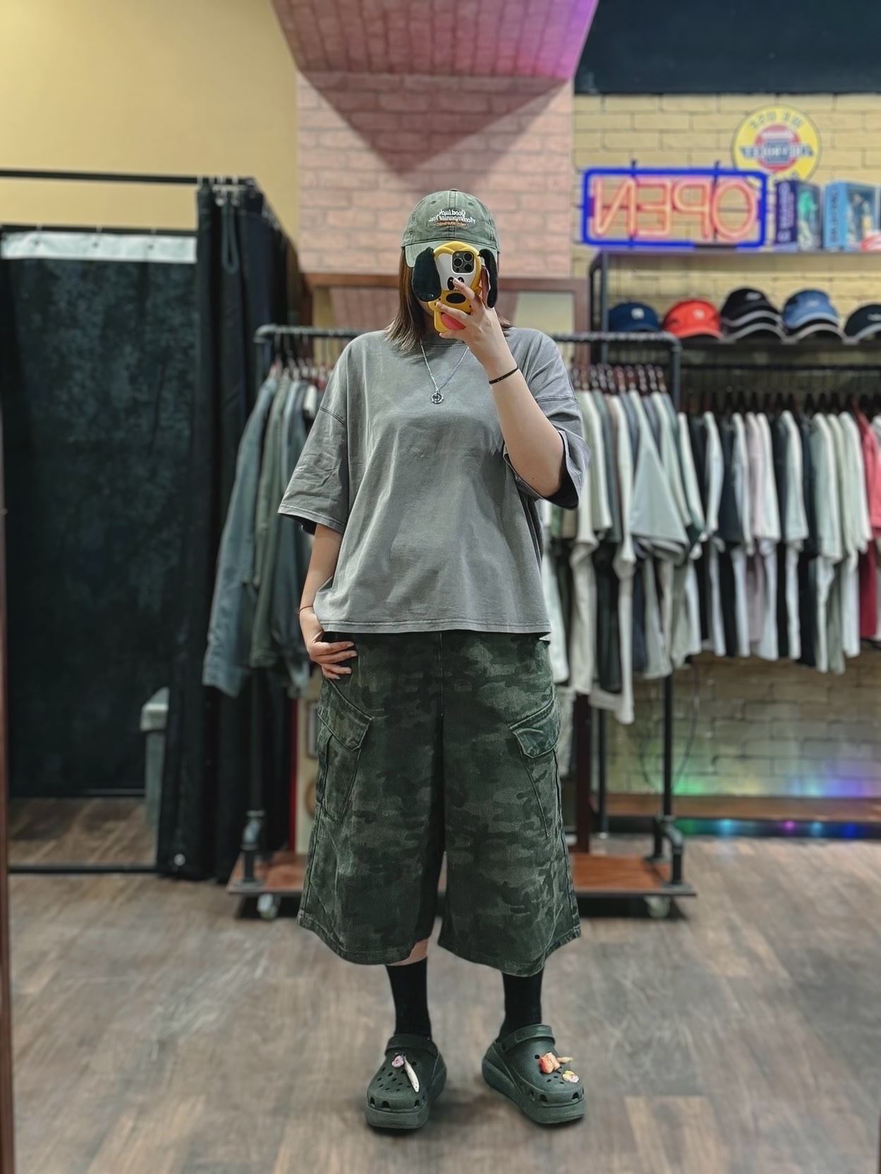 率性舊染工藝短版TEE