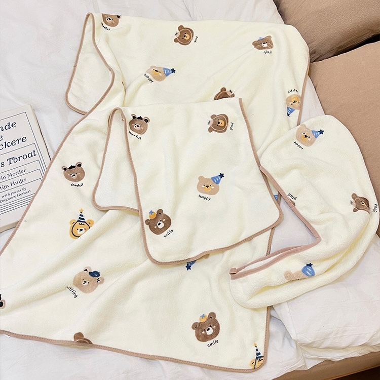 《09135》好多小熊熊珊瑚絨浴室套裝