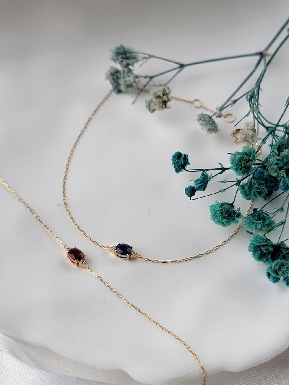 【me.luxe】K18藍/紅寶鑽石手鍊