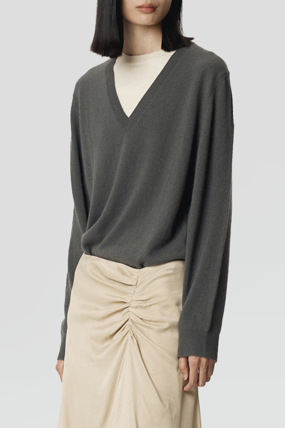 RECTO｜LAYERED 撞色層疊V領針織上衣