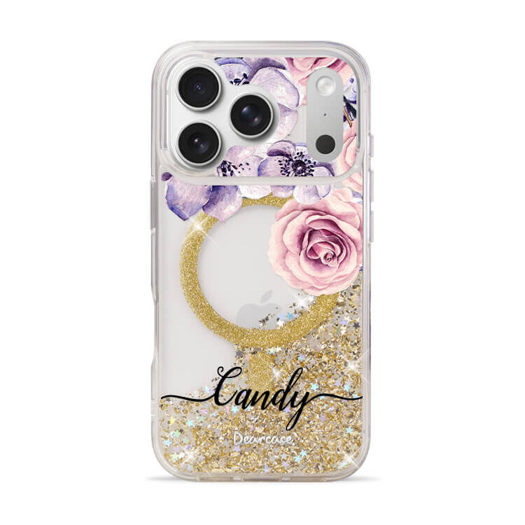 古典玫瑰 香檳金貝拉殼 (MagSafe) - (訂製名字) iPhone客製化手機殼