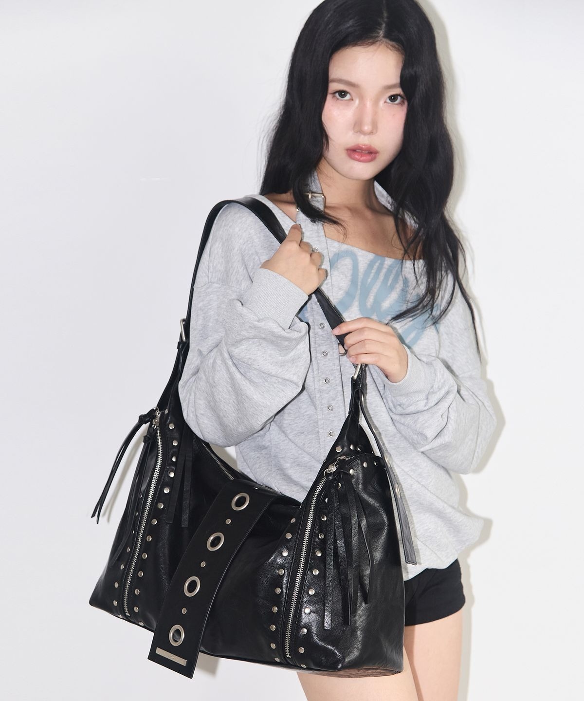 ILLIGO) Riff eyelet big shoulder bag - 3col ILLIGO) Riff eyelet big shoulder bag - 3col