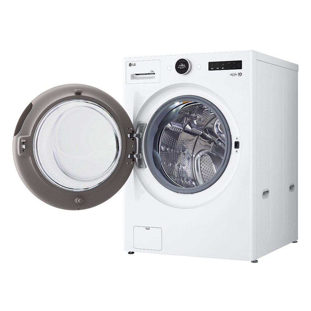 【LG】蒸洗脫｜22公斤｜AI DD™蒸氣變頻滾筒洗衣機｜冰瓷白｜WD-S22FW
