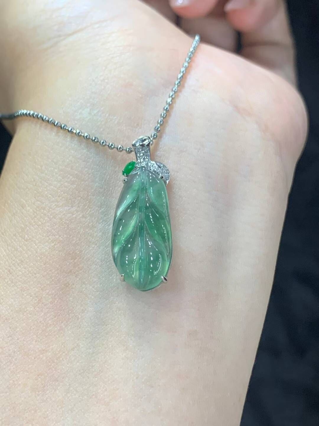 翡翠葉子,天然翡翠A玉, 緬甸玉, Jade, Jadeite