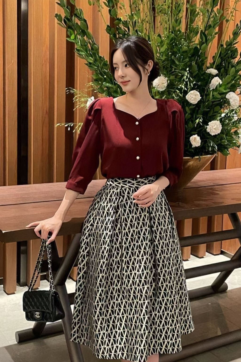 TOP#7738 🤍隱藏心型胸氣質Top