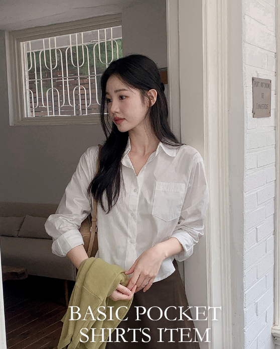 早秋現貨｜基本款口袋短襯衫
