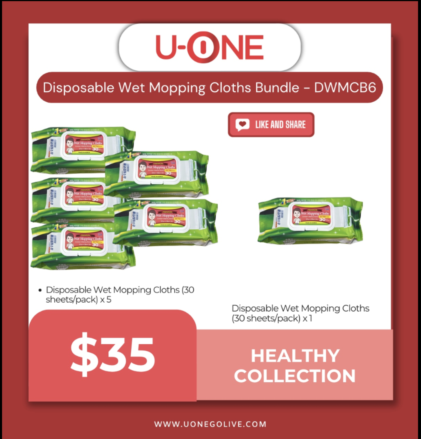 Disposable Wet Mopping Cloths Bundle - DWMCB6
