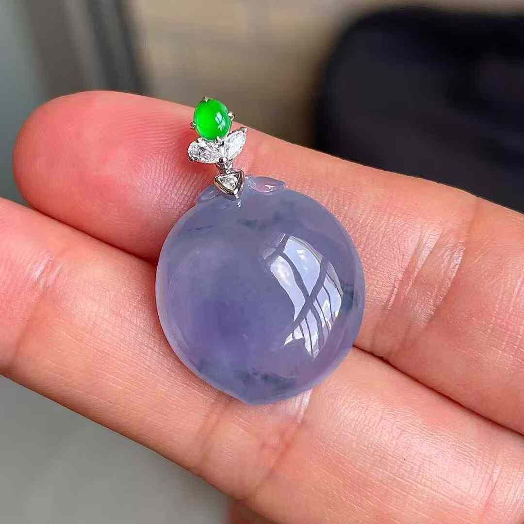 975533 翡翠冰種紫羅蘭桃子吊墜