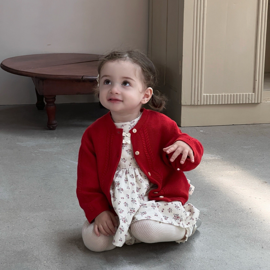 25秋 紅色開衫外套