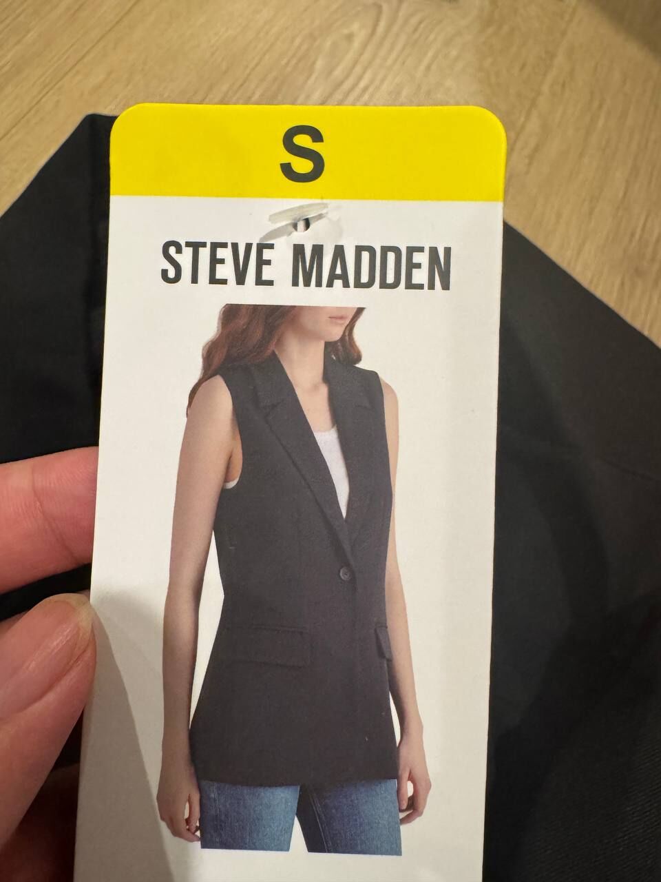 [USW] STEVE MADDEN BLACK WOMEN'S BLAZER VEST, 1345150-BLACK (UZZ316)