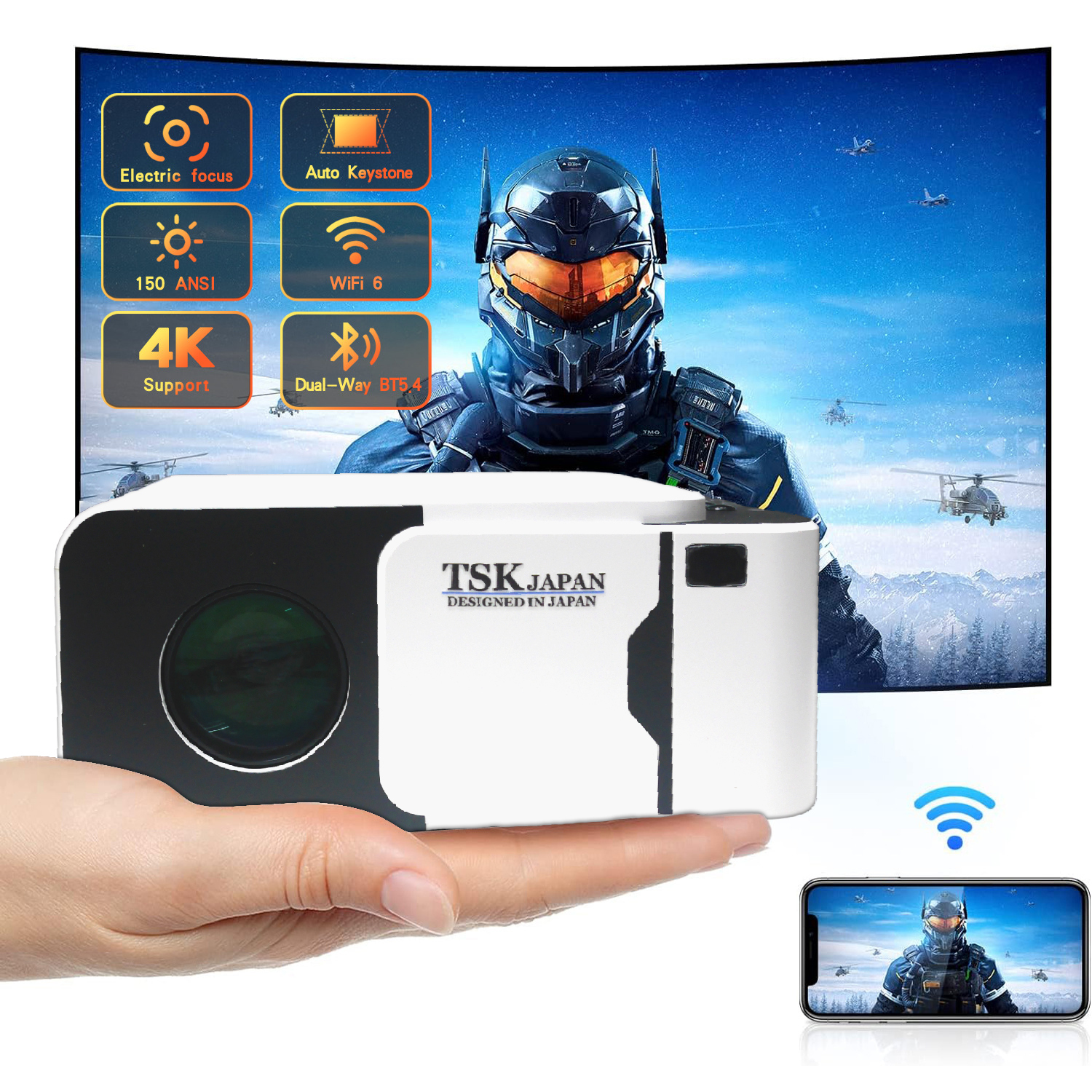 日本TSK WIFI智能旗艦版安卓系統無線同屏投影機 P3913