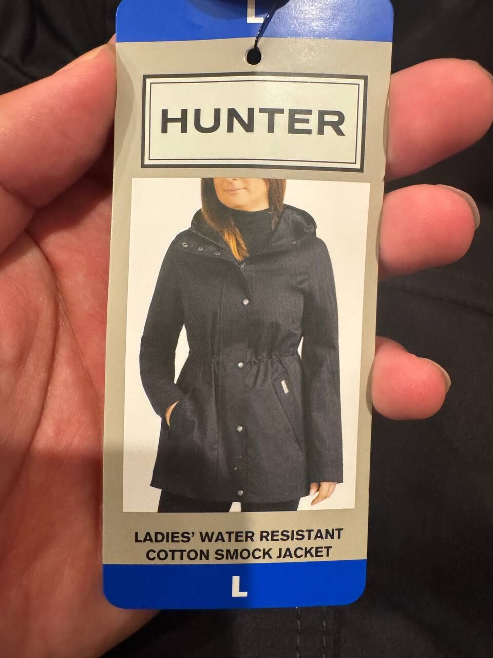 [USW] HUNTER BLACK LADIE'S WATER RESISTANT COTTON SMOCK JACKET, 1895776-BLACK (UZZ307)
