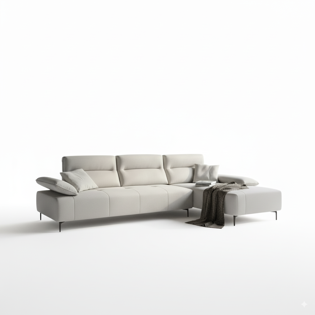 【Bernie 伯尼】 冷萃舒眠布藝沙發 - 椅背、扶手皆可調節，坐臥隨心所欲，享受全方位無死角的服貼與支撐。