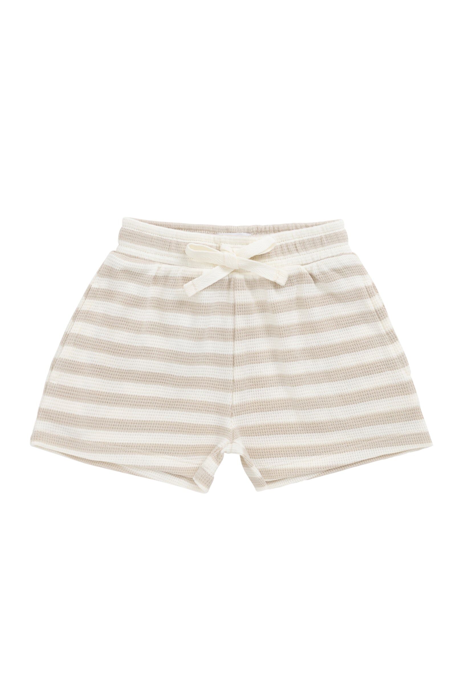 【預購】JAMIE KAY - Organic Cotton Waffle Leith Short（Staple Stripe Oat/Cloud）