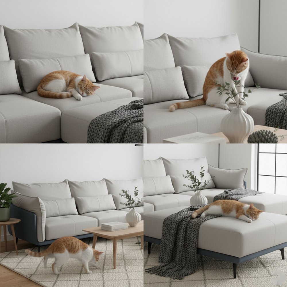 伊森的午後 L型貴妃椅 | 多段式可調機能頭枕