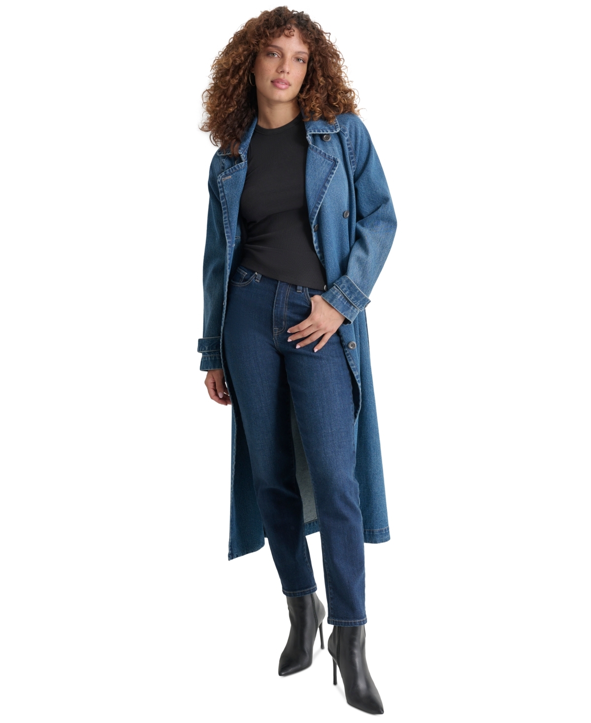 [S] DKNY DENIM TRENCH COAT,MULBERRY, DJ4J6068-MUY (SD1246)