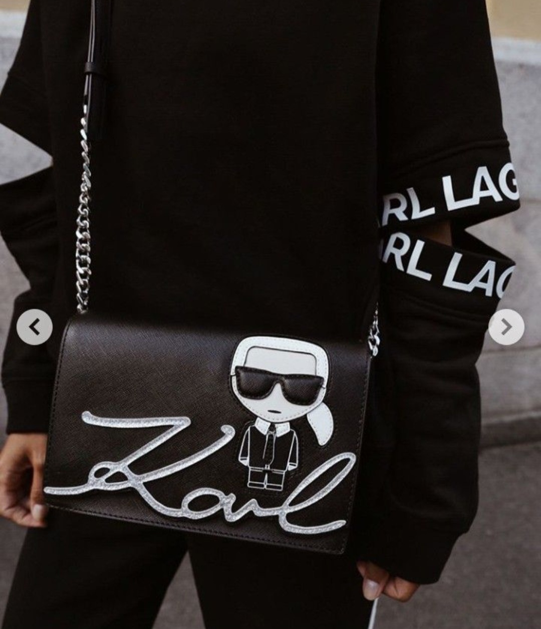 Karl 經典老佛爺公仔 手袋有長帶