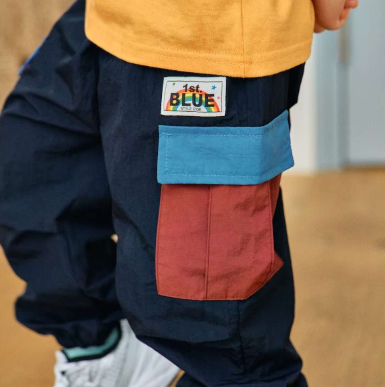 1SBB09T053BL 1 st Blue 拼色側袋運動褲