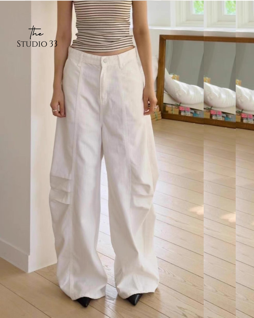 時髦闊腿牛仔褲