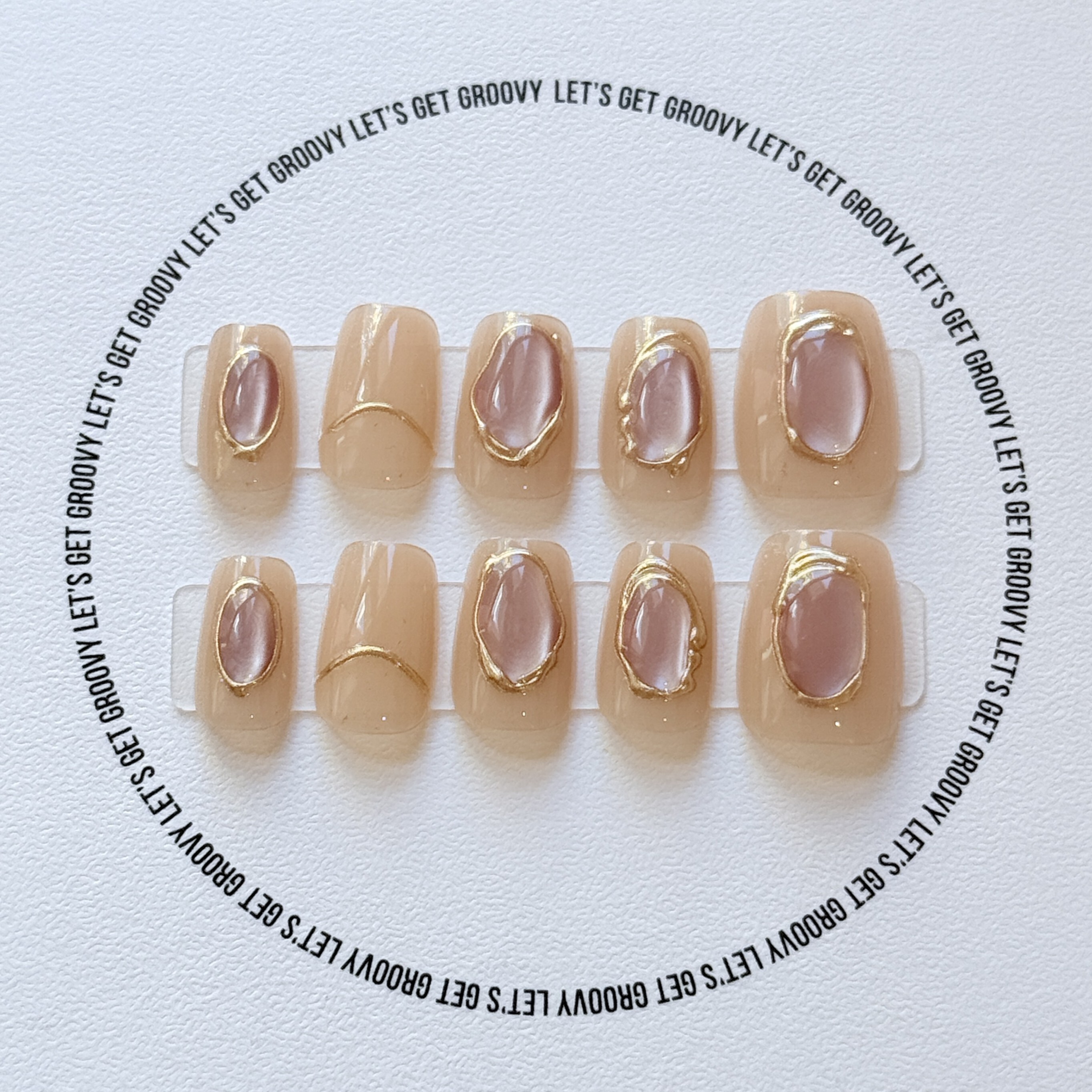 Slay ︳Nude Color。Irregular Gold Purple Pattern