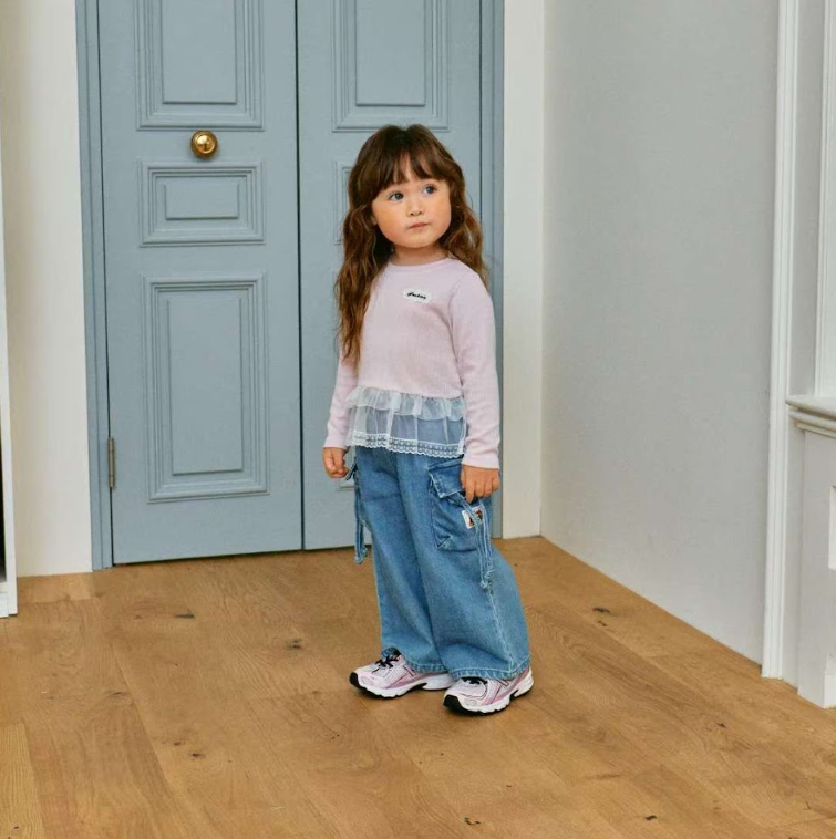 1SBB09B055BL 1 st Blue 柔軟牛仔側索袋牛仔長褲