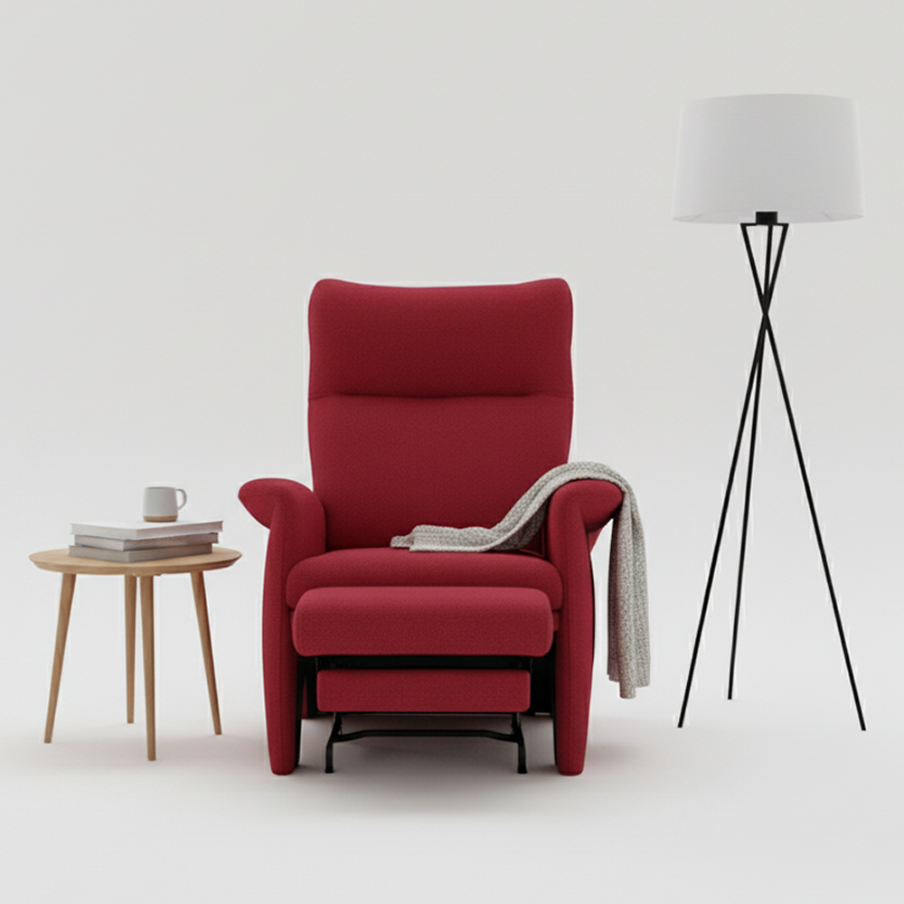 日落紅亞麻躺椅 － 簡約高背設計 無段式椅背調整