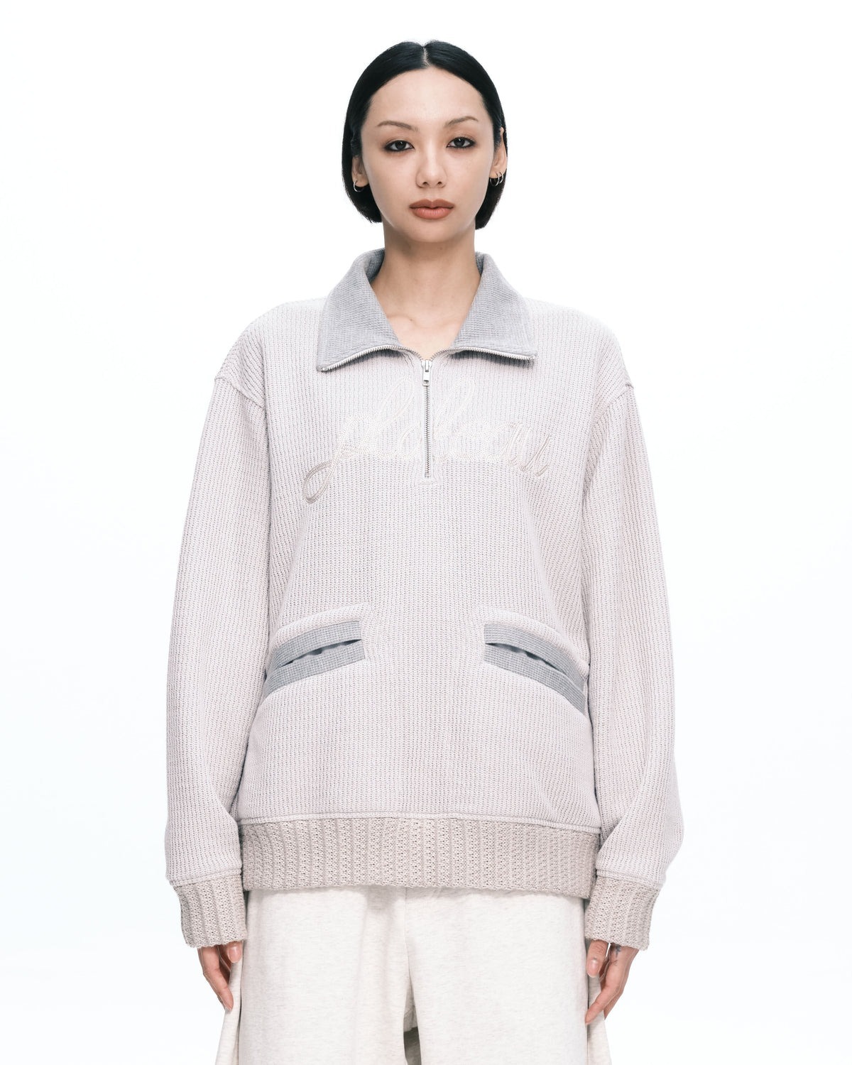 Plateau Knitted half zip up