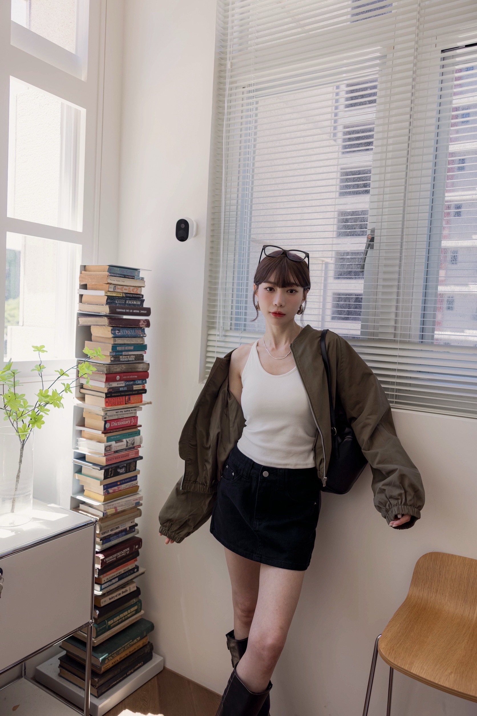 （現貨）#X19 超喜歡澎澎袖飛行外套(綠/卡其)