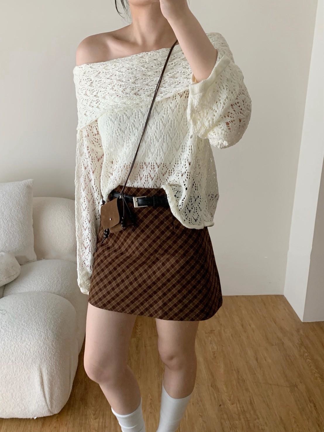 英倫風格紋A字短裙