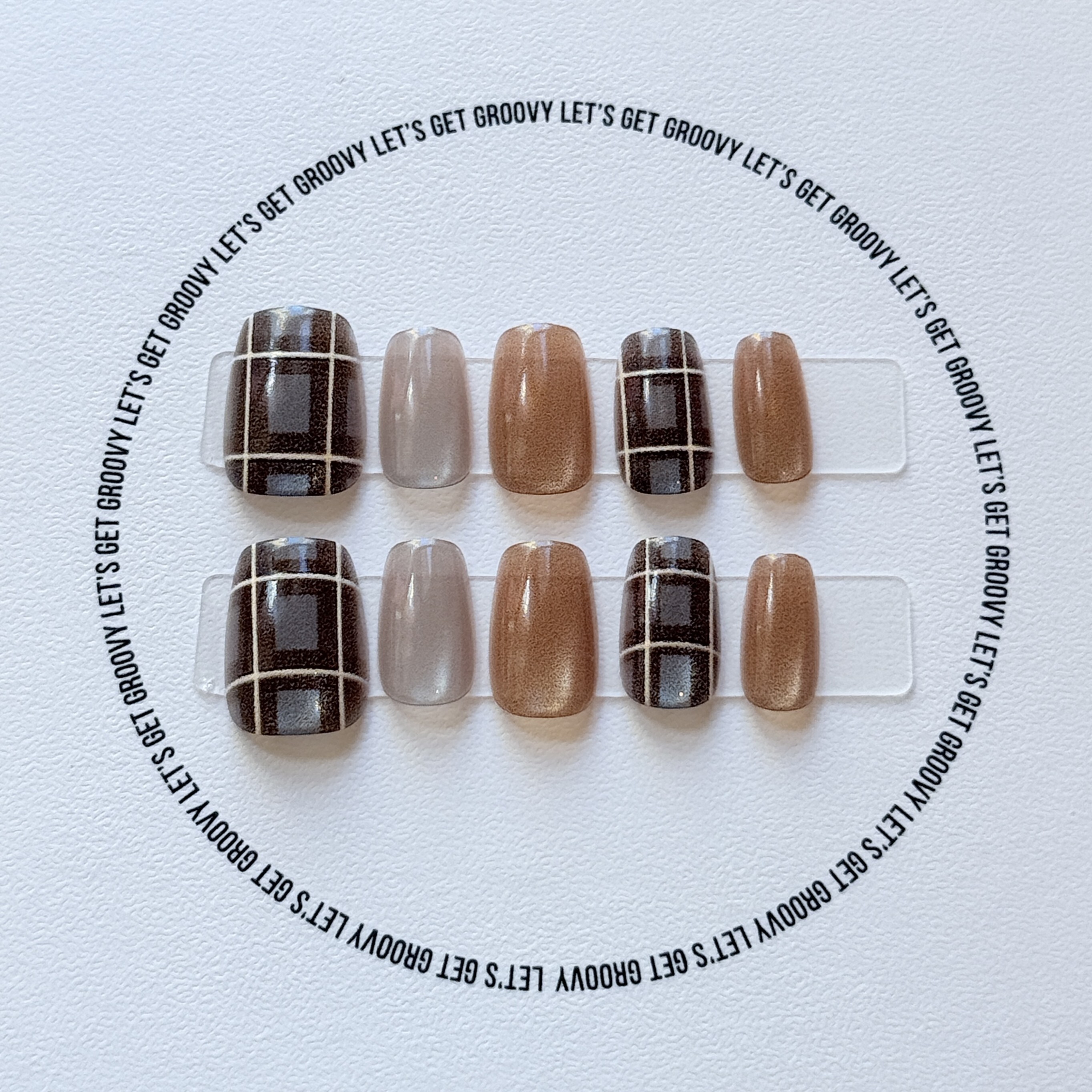 Slay ︳Tartan Pattern。Gray and Brown Cat Eye