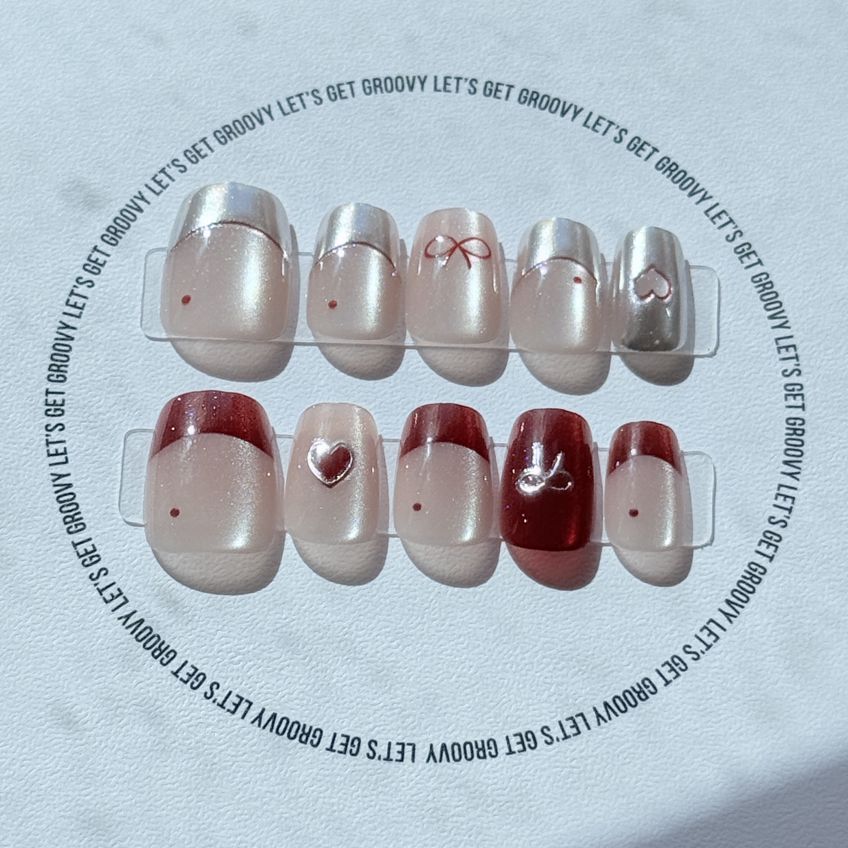 Slay ︳Silver and Red French Style。Nude Cat Eye