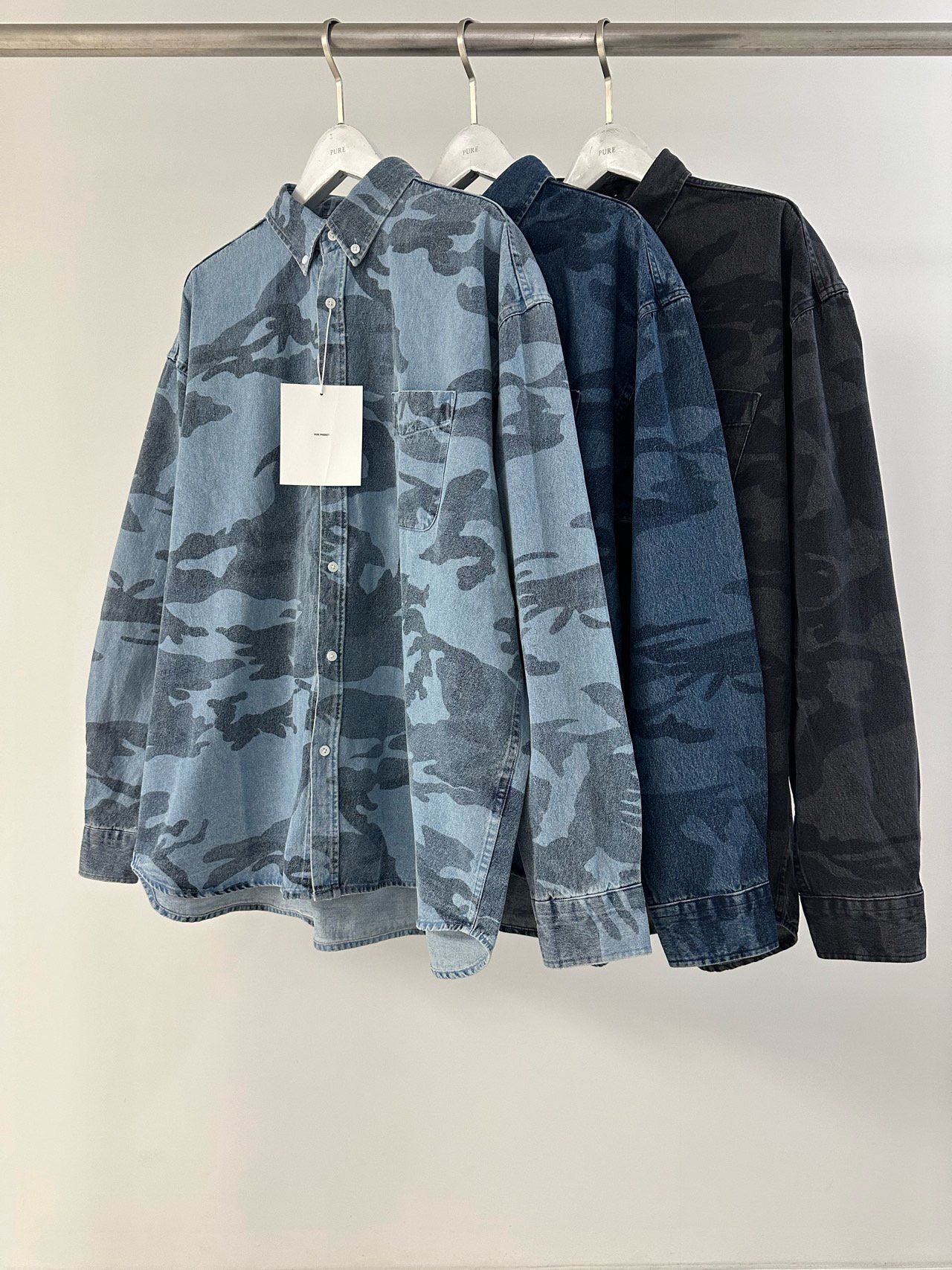 迷彩長袖牛仔恤衫 PURE-172S
