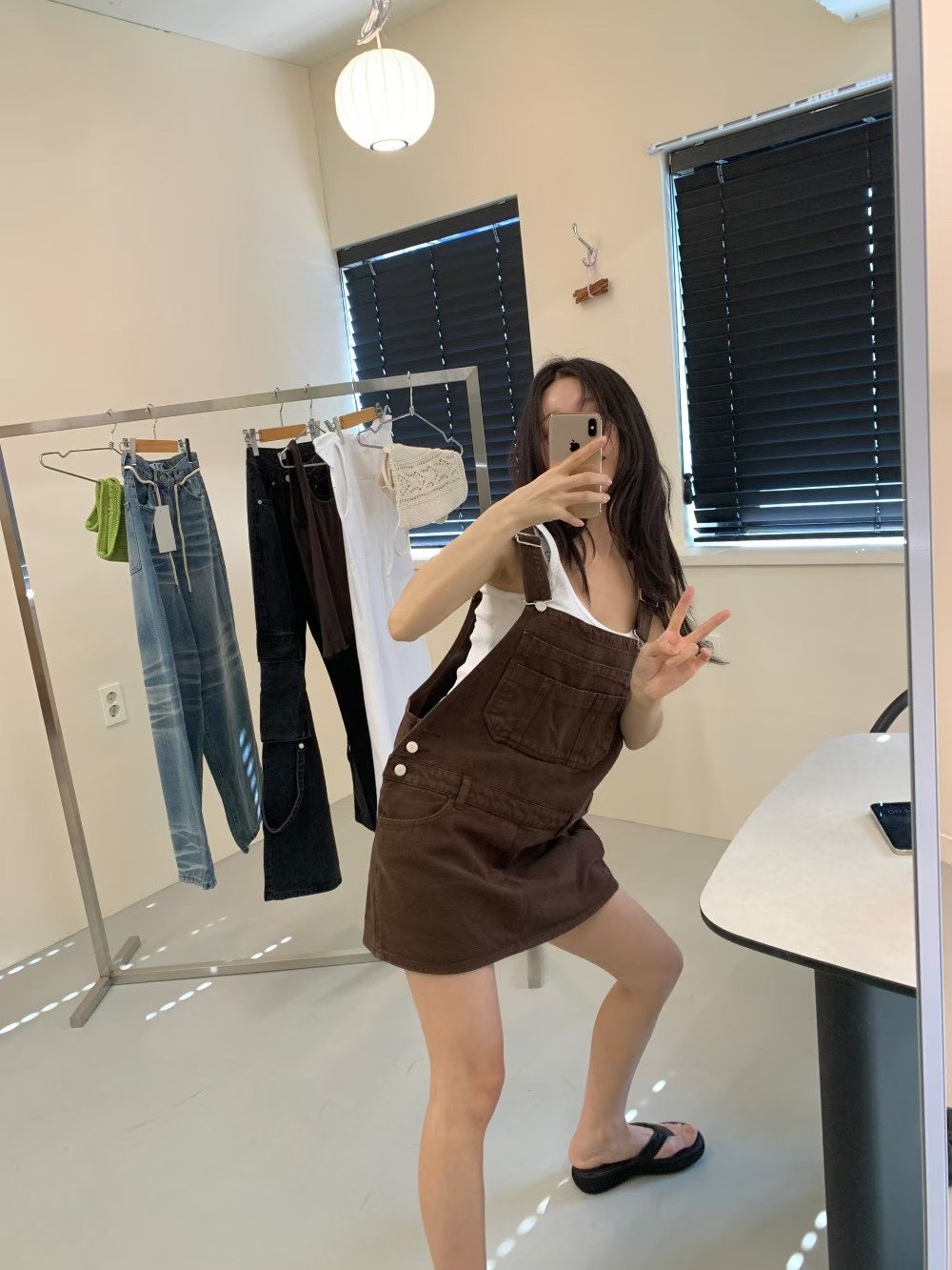 單寧布吊帶短裙