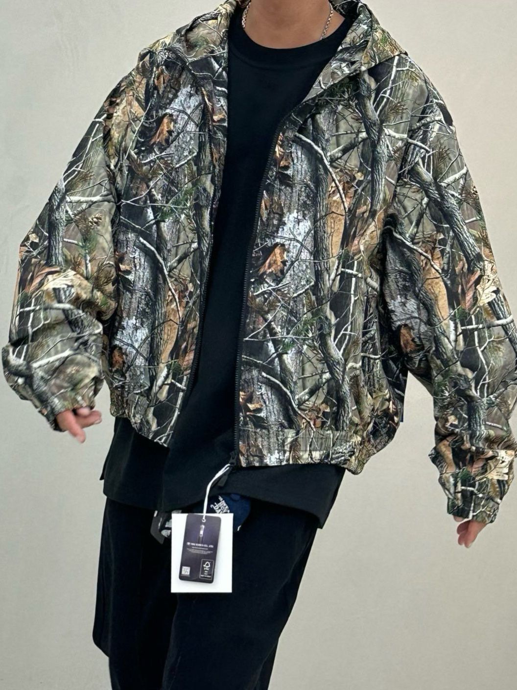 樹紋連帽拉鍊外套 PURE-174JK