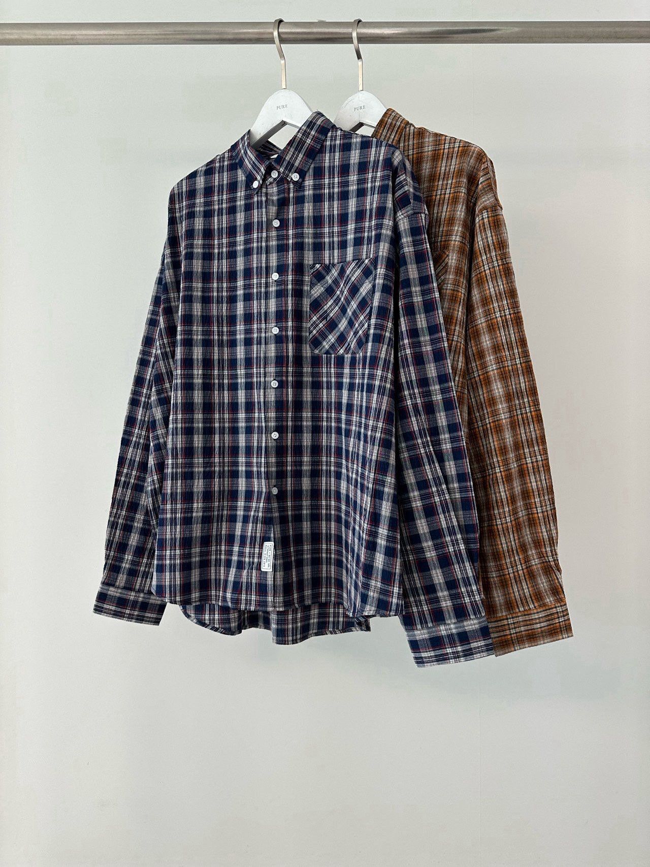 格仔長袖恤衫 PURE-175S