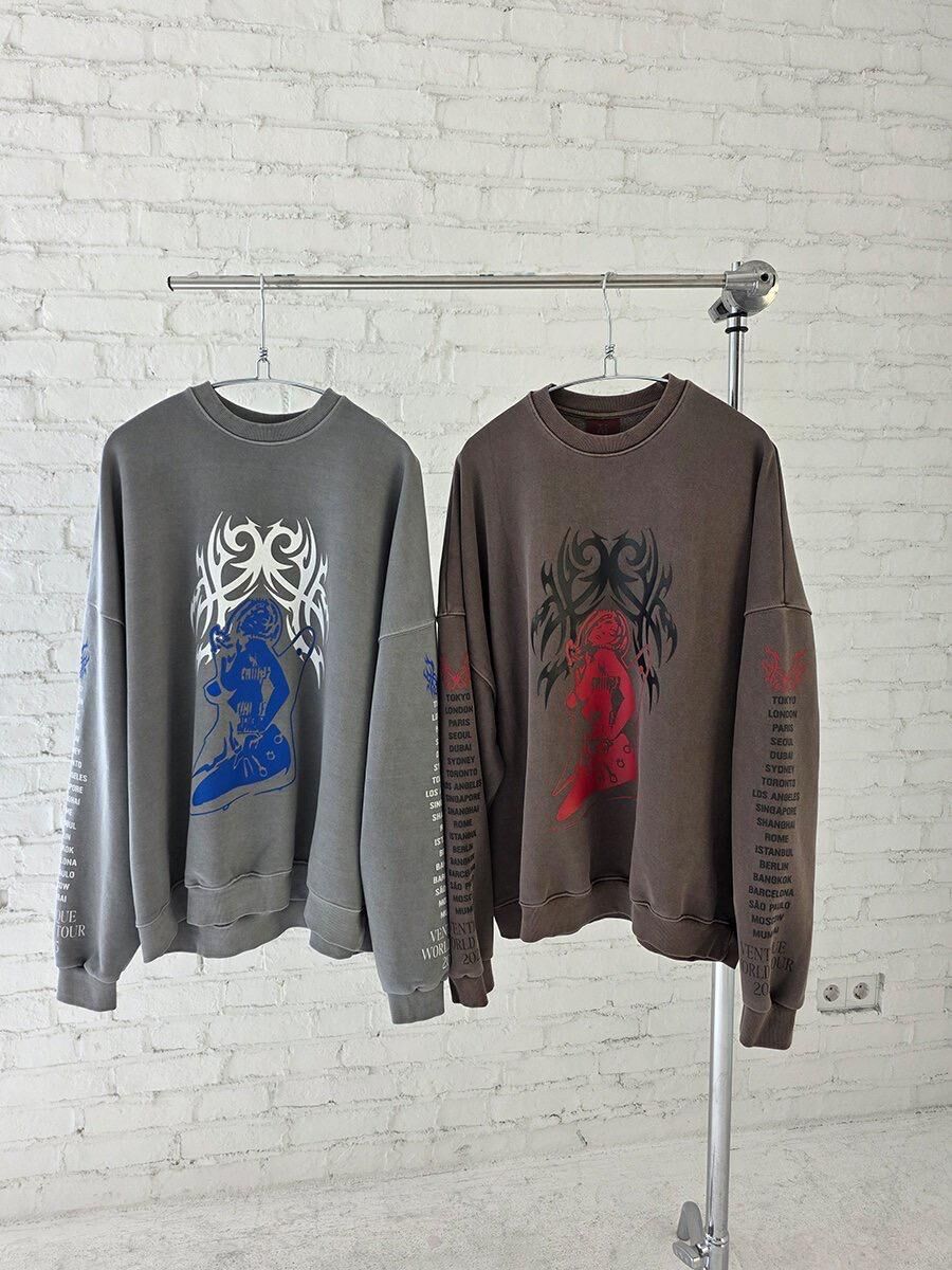 洗水英文字圖案衛衣 VENTIQUE-074T