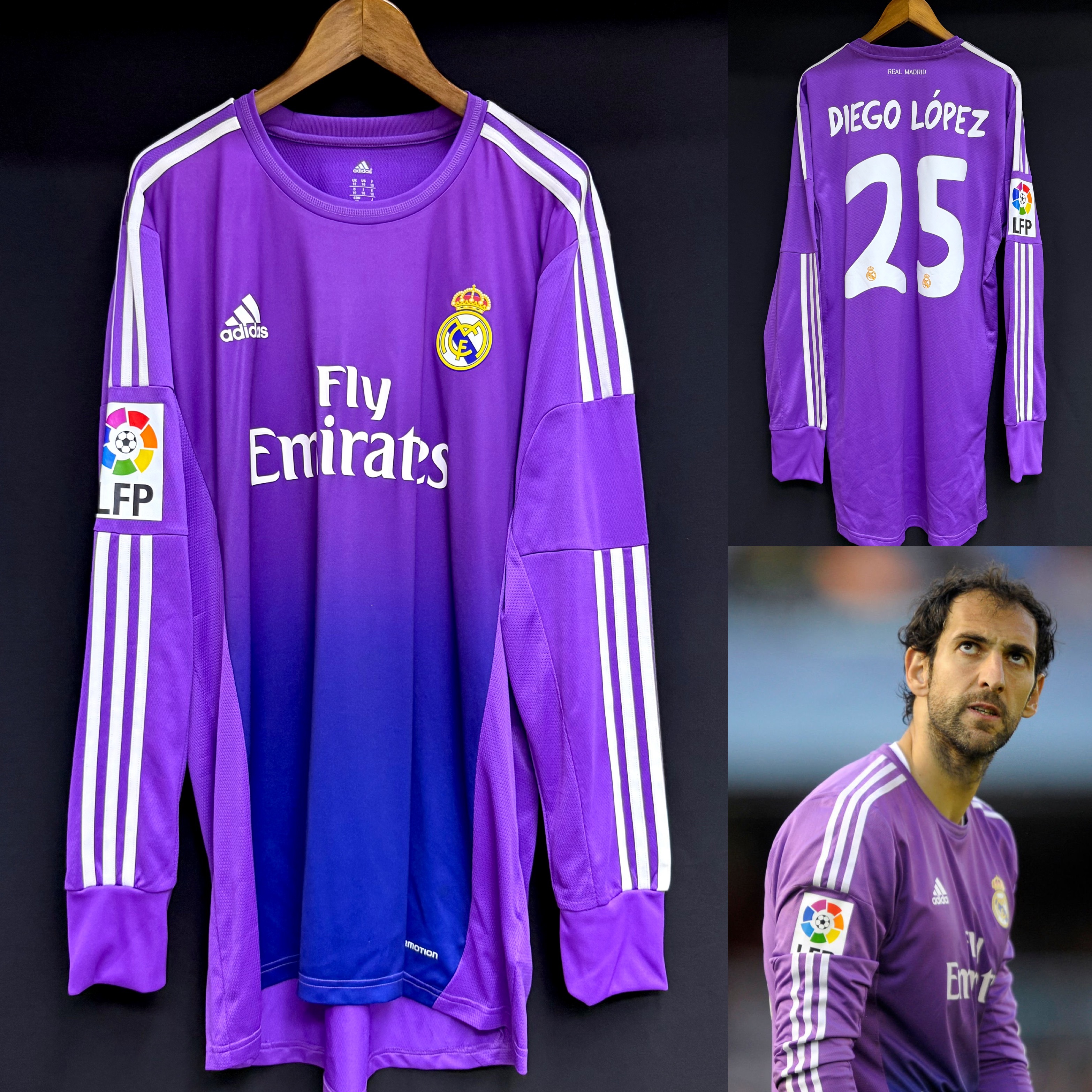 (Match Issue) Real Madrid 2013-2014 Adidas Goalkeeper Match Issue Shirt #25 DIEGO LOPES
