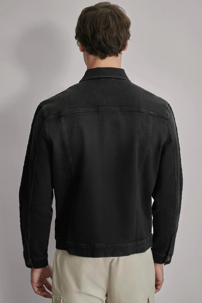 [S] DKNY DENIM JACKET WITH LOGO TAPING,BLACK, M1430108-BLK [FINAL SALE] (SD1213)