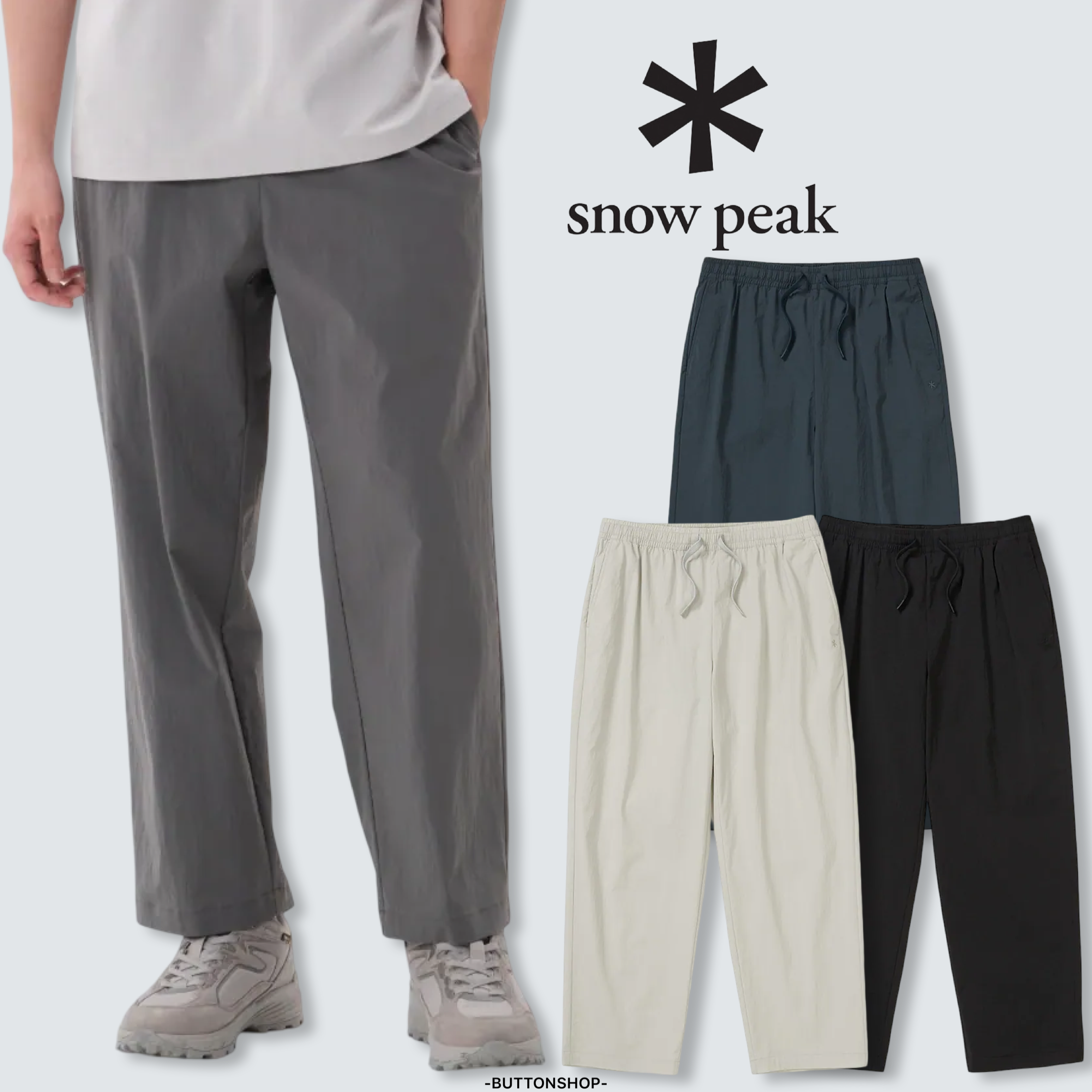 【現貨】snow peak Root Semi Wide Pants 小直筒 刺繡 長褲 S25MMRPT21